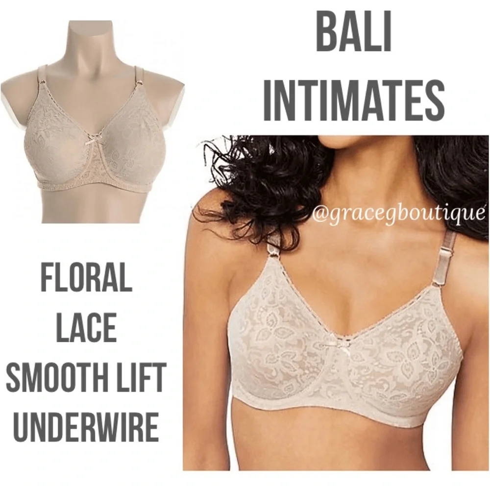 Bali 40DD Lace Bra Rosewood Smooth Lift Underwire Natural Tan Nude Beige